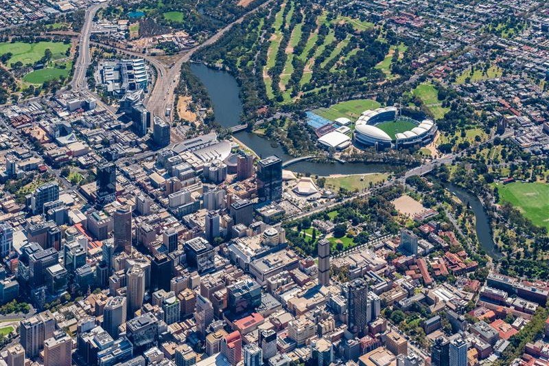 Adelaide City CBD Aerial Shot